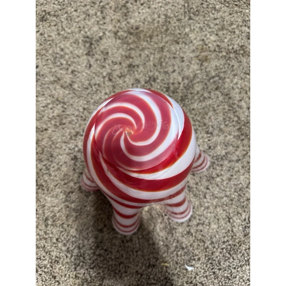 Vtg Handblown Handkerchief Candy Stripe Vase Beau Rivage 8.25